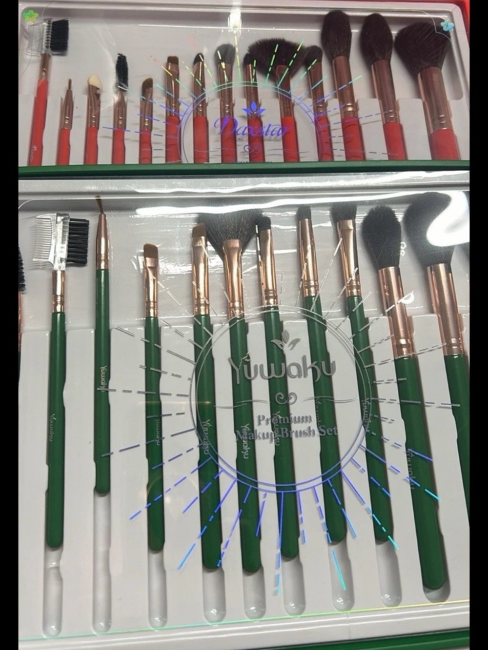 Yuwaku Premium Makeup Brush Set - Green Handles